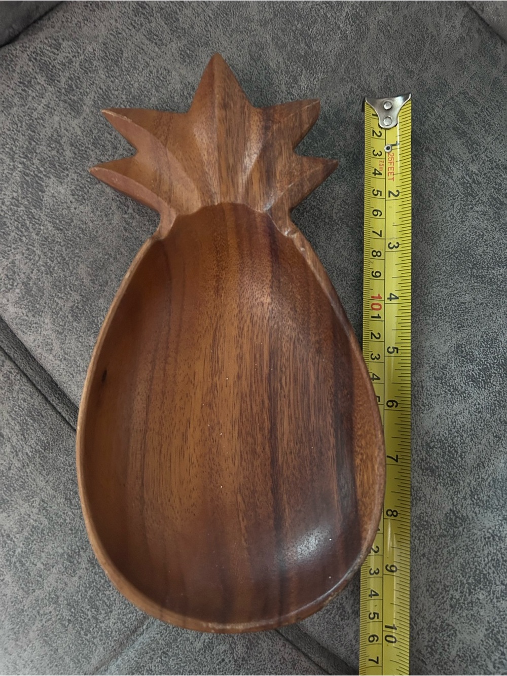 Monkey pod Wooden Pineapple Serving Bowl m/tray Brown